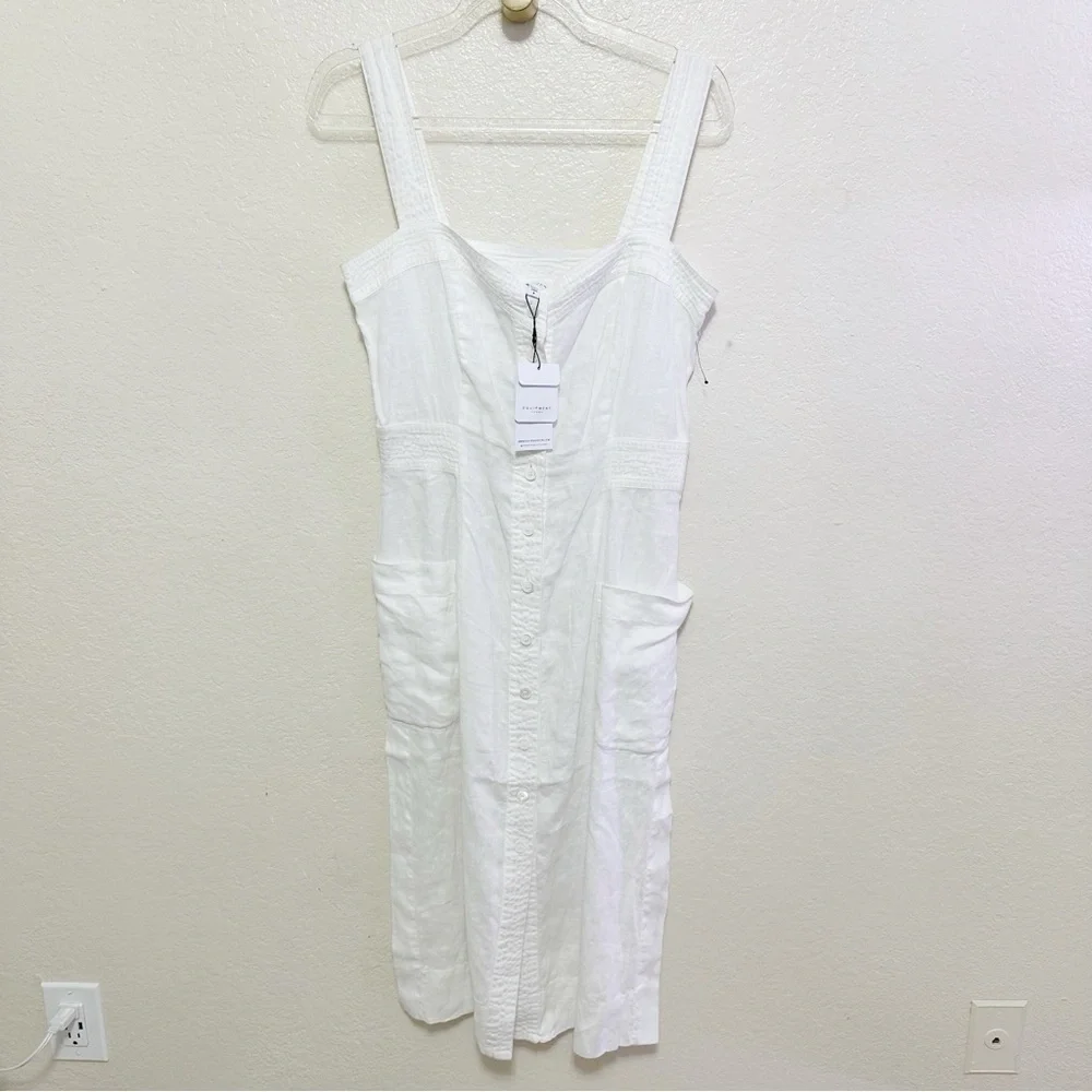 New EQUIPMENT Aris cotton-poplin midi dress size 8 - Picture 2 of 16
